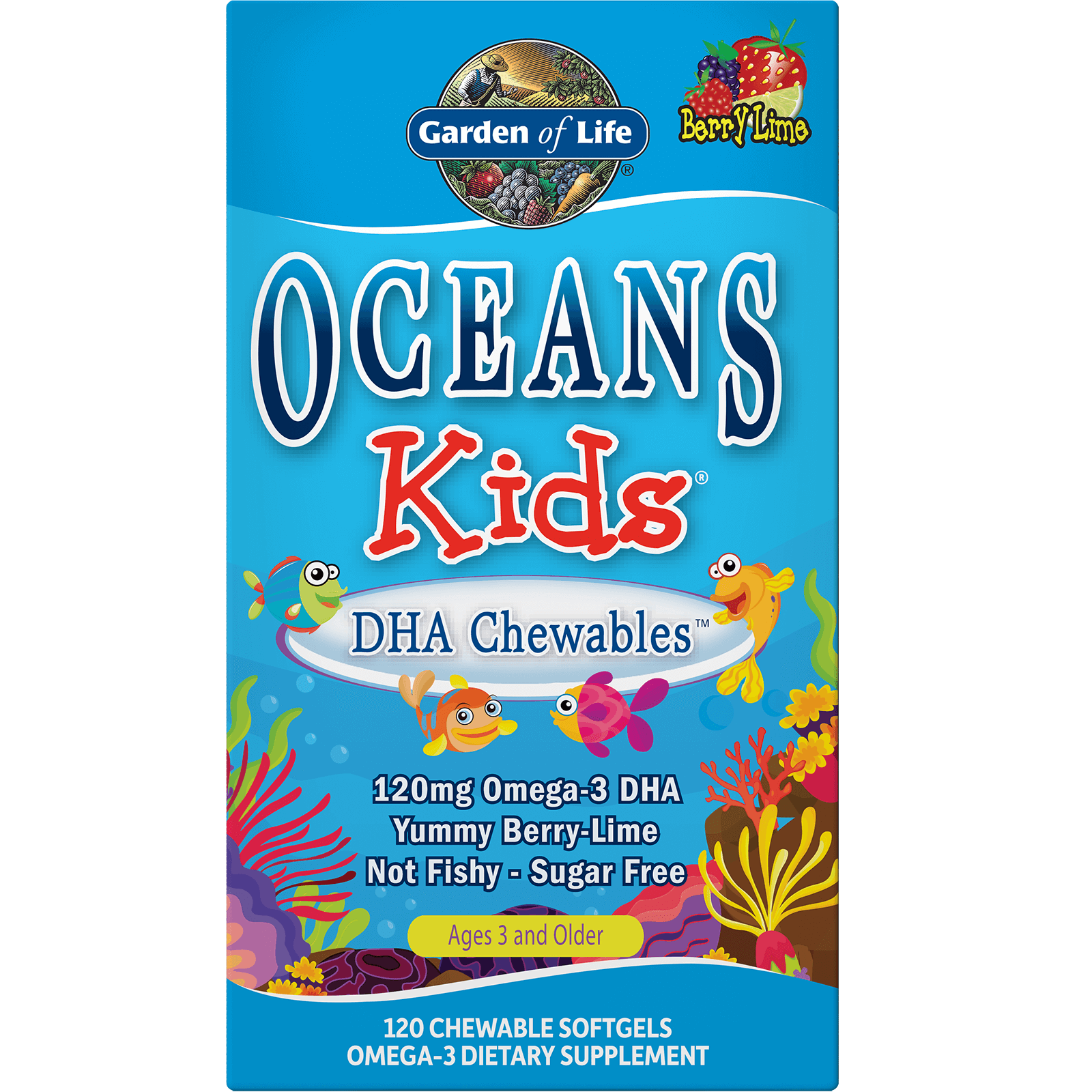 Oceans Kids' DHA Chewables Omega-3 - Berry Lime - 120 Softgels