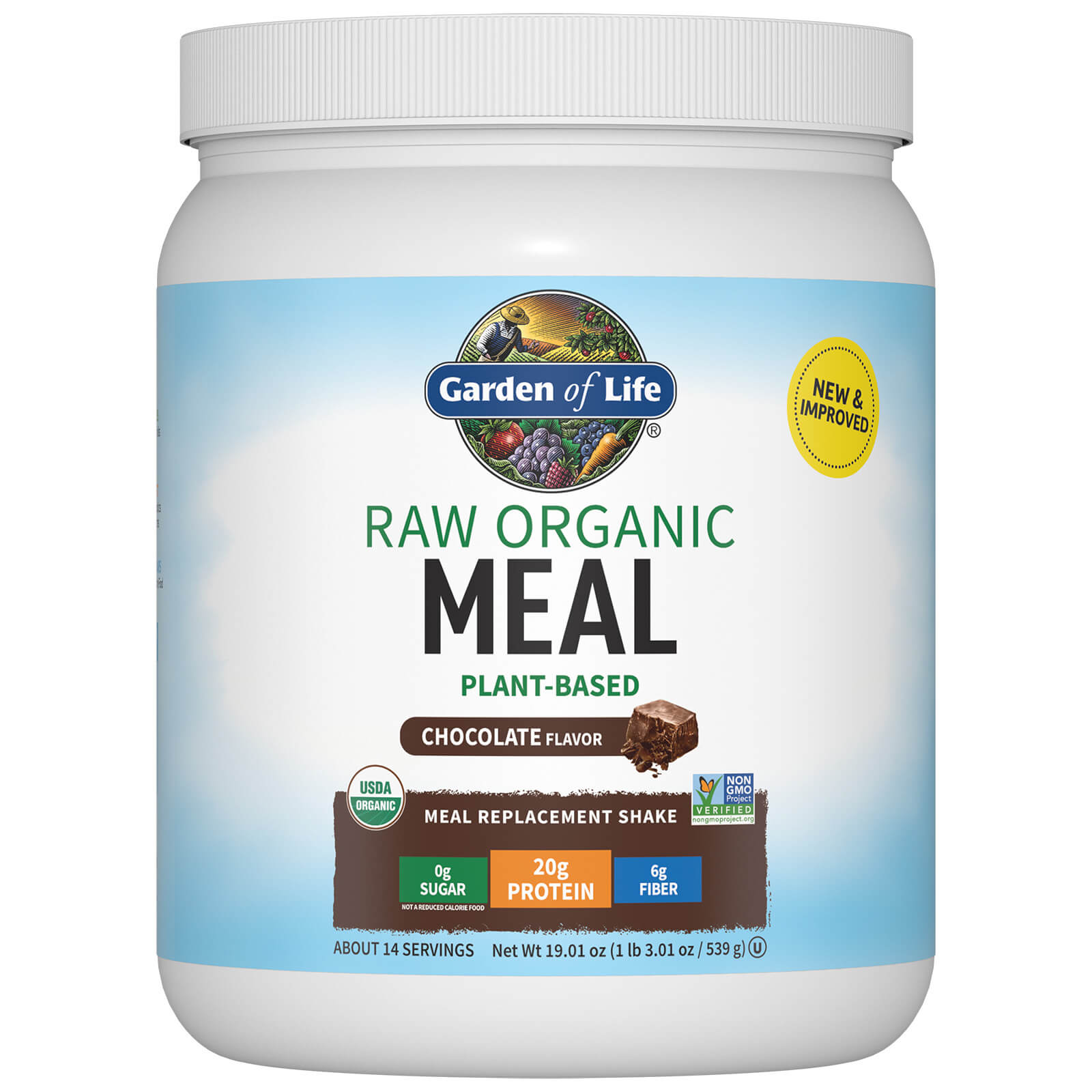 Raw Organic All-In-One Shake - Chocolate - 539g