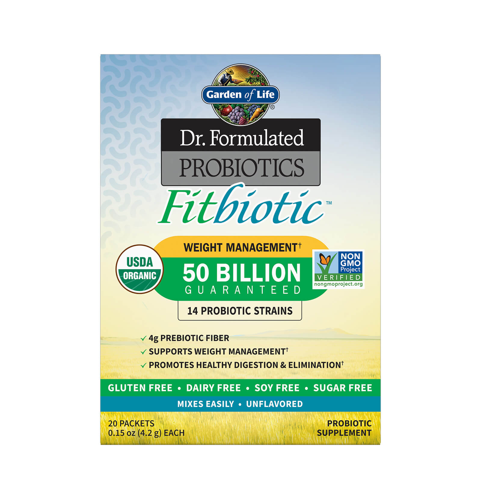 Probiotics Fitbiotic Powder - Unflavored (Pack of 20)