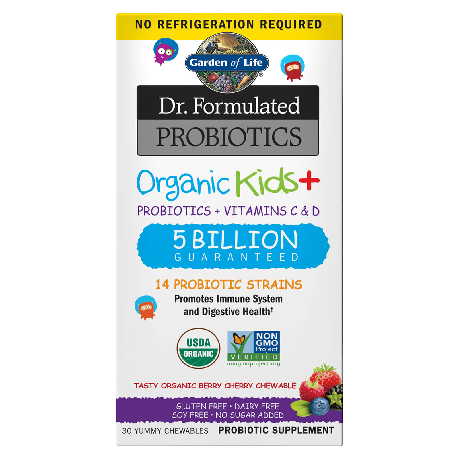Probiotics Organic Kids' - Berry Cherry - 30 Chewables