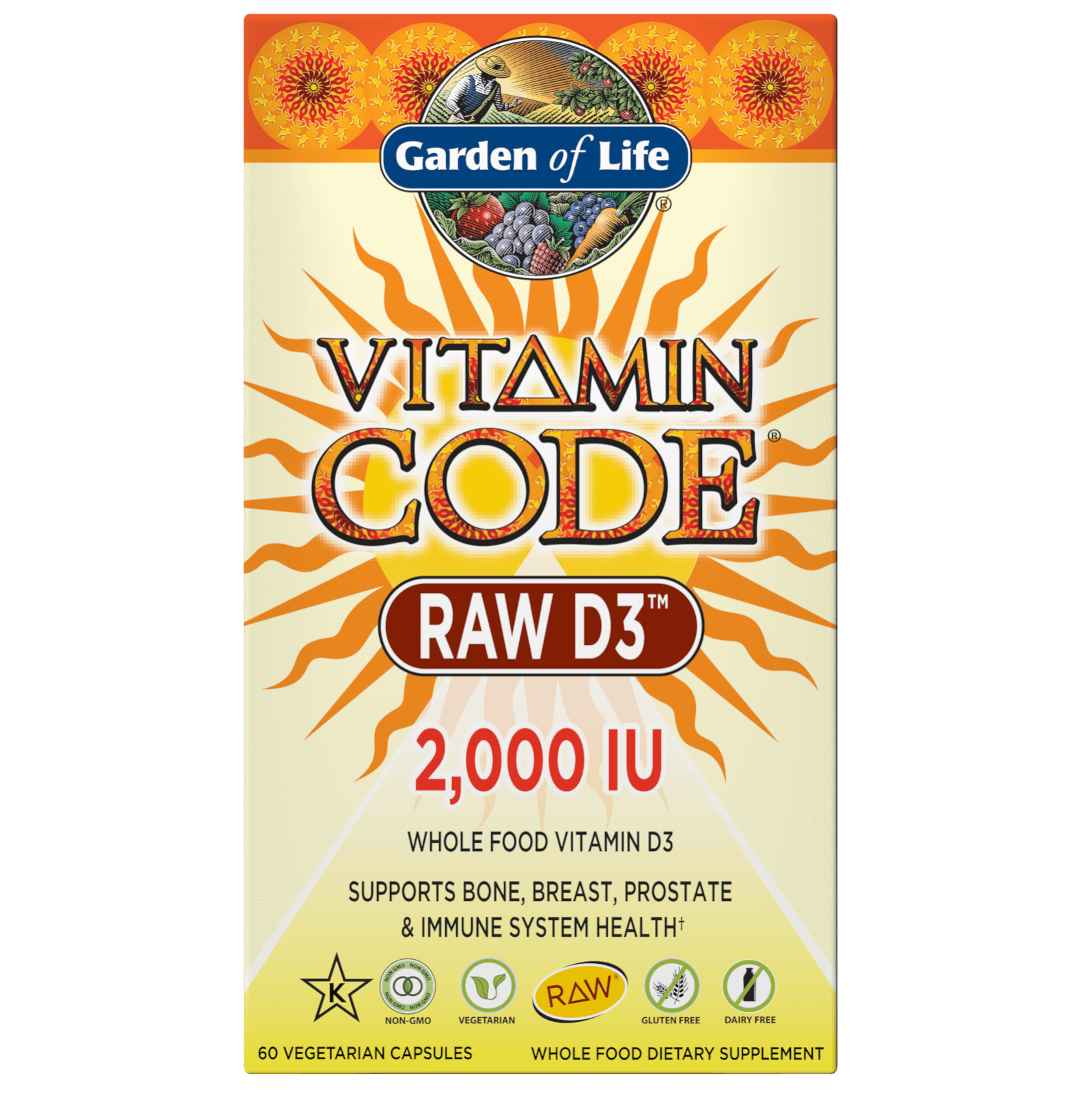 Garden of Life Vitamin Code Raw D3 2000 Iu - 60 Capsules