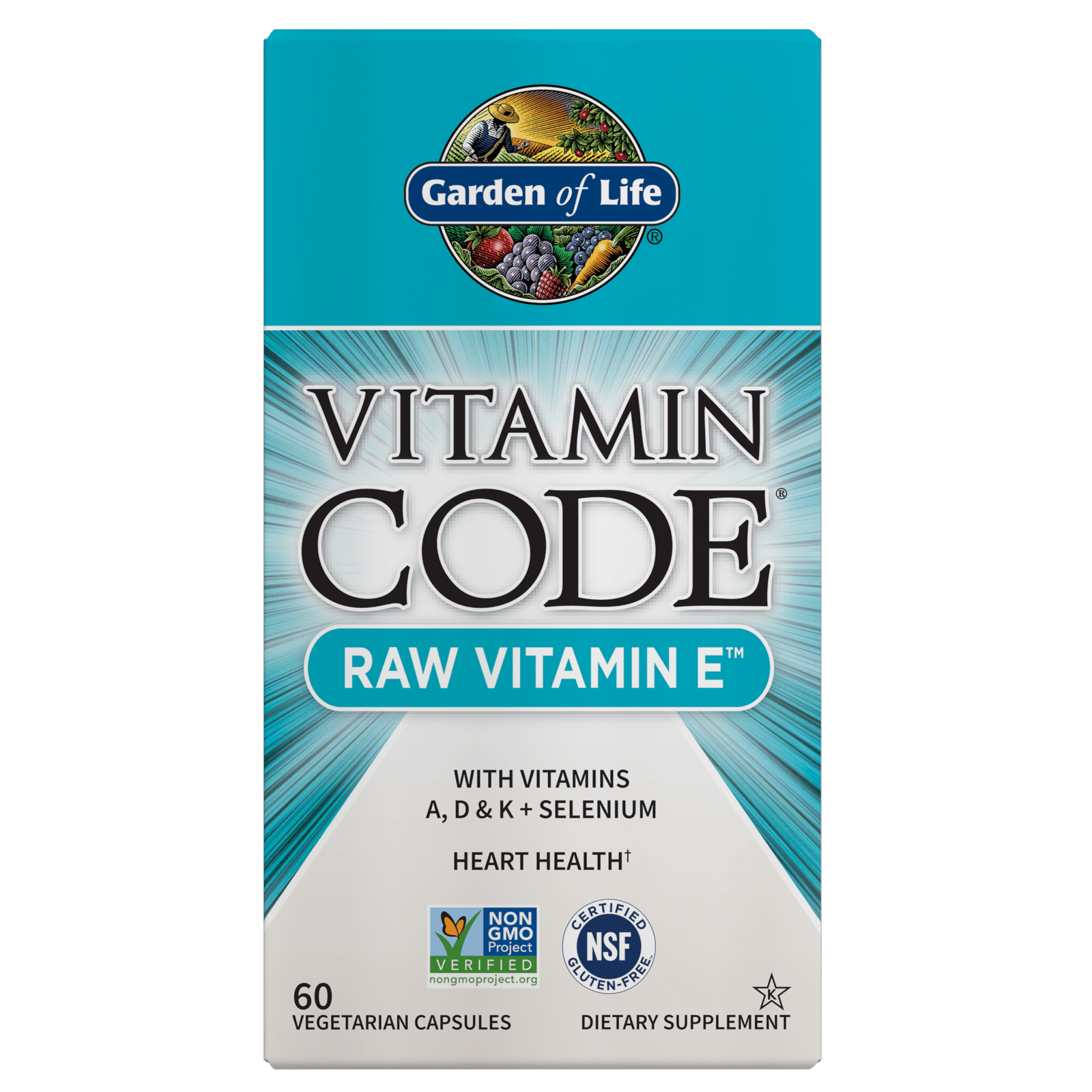 Garden of Life Vitamin Code Raw Vitamin E - 60 Capsules
