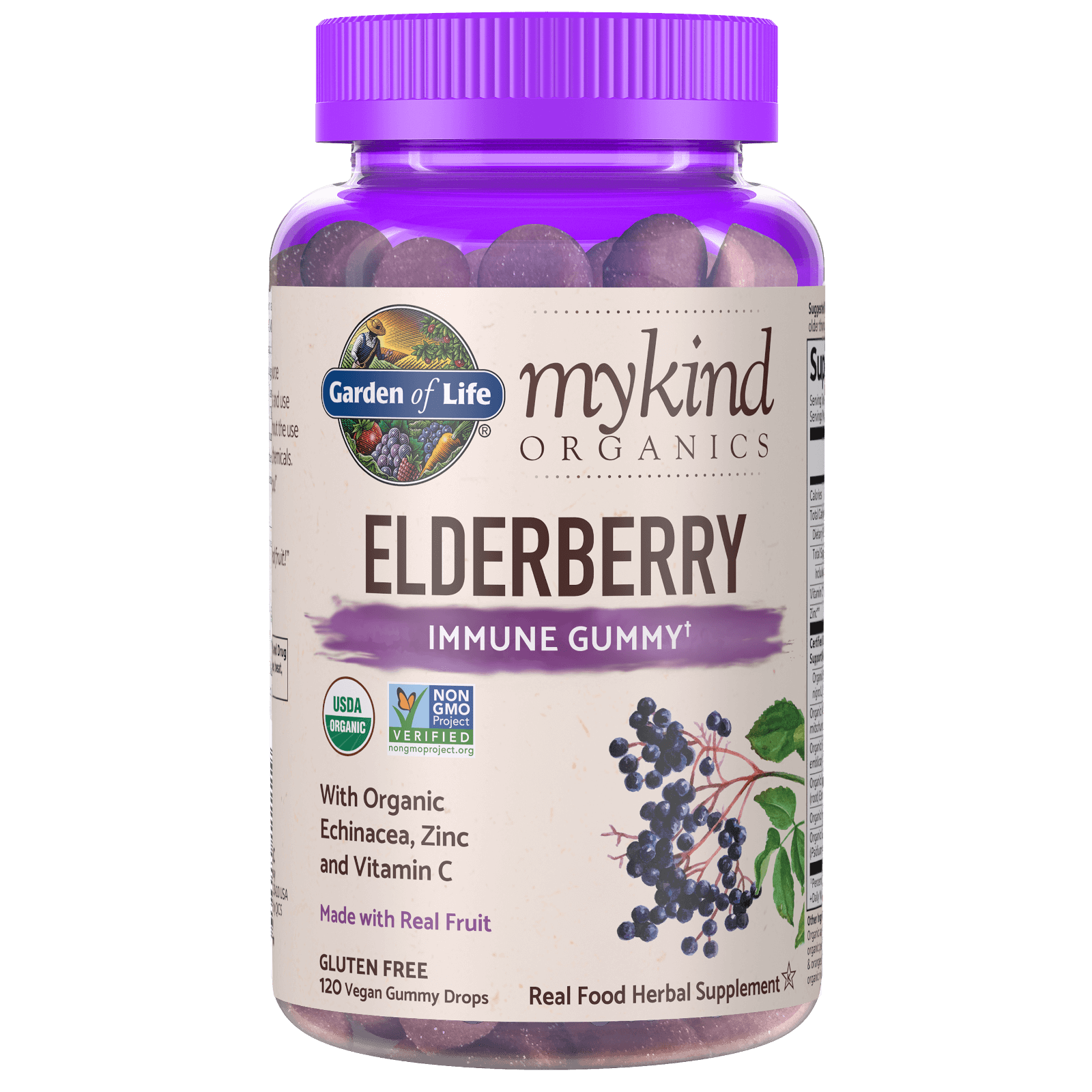 Organics Herbal Gummies - Elderberry - 120 Gummies