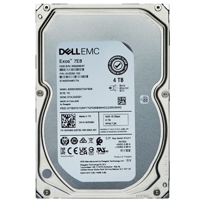 Dell 4TB Hard Drive NLSAS 12Gbps 7K RPM 512n 3.5in Cabled