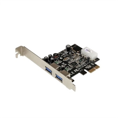 StarTech.com 2 Port PCI Express (PCIe) SuperSpeed USB 3.0 Card Adapter with UASP - LP4 Power - Dual Port USB 3 PCIe C...